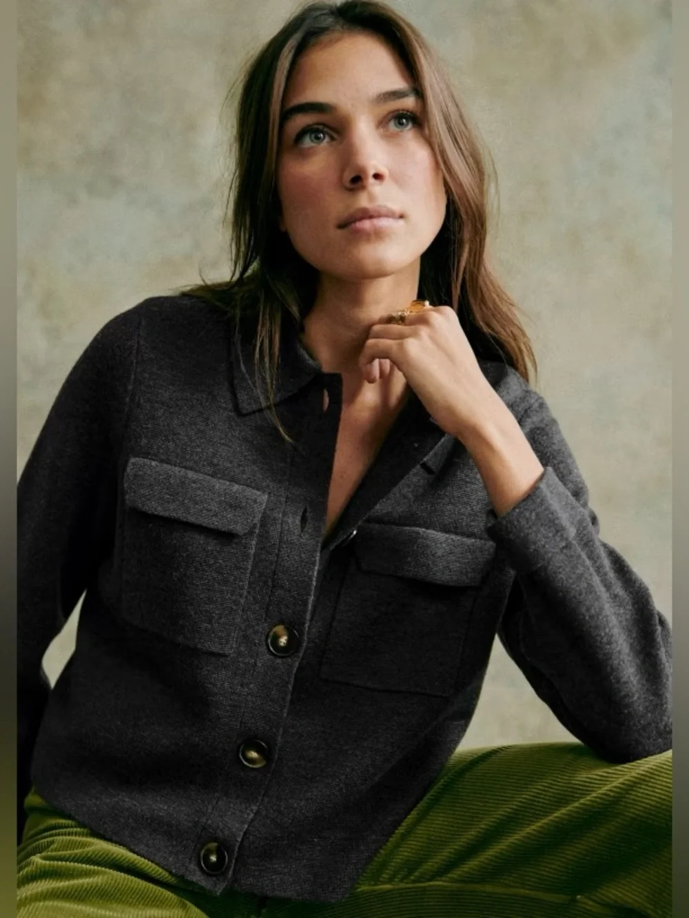 Sezane Anthracite Grey Betty Cardigan, BNWT, Size L - Picture 3 of 11